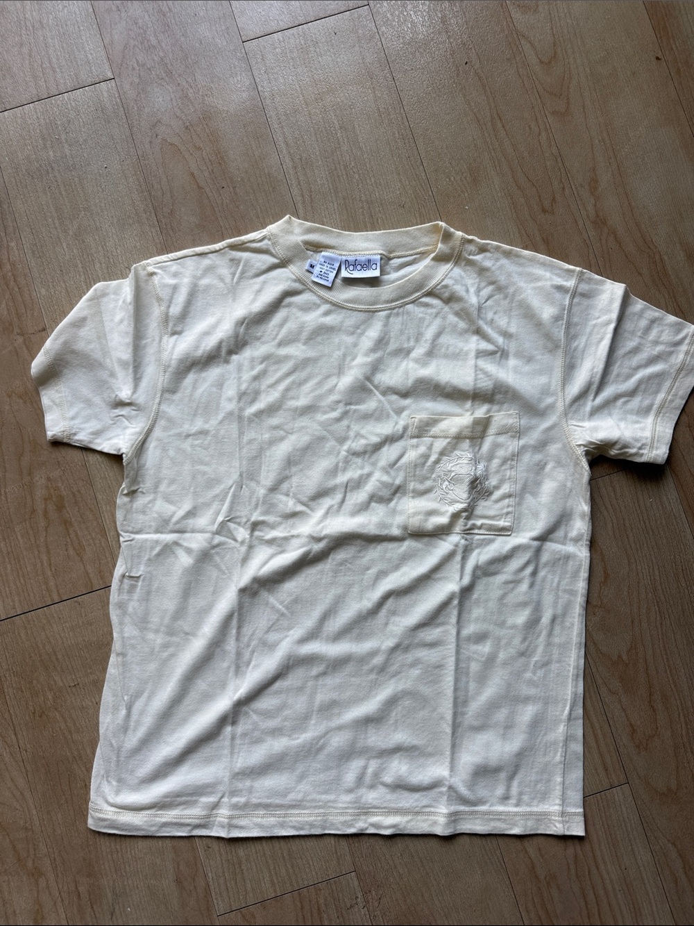 Rafaella Cream Short Sleeve Pocket Tee